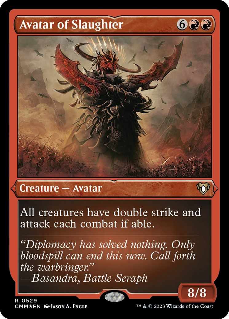 Avatar of Slaughter (Foil Etched) [Commander Masters] | Red Riot Games CA