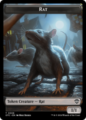 Rat // Blood Double-Sided Token [Outlaws of Thunder Junction Commander Tokens] | Red Riot Games CA