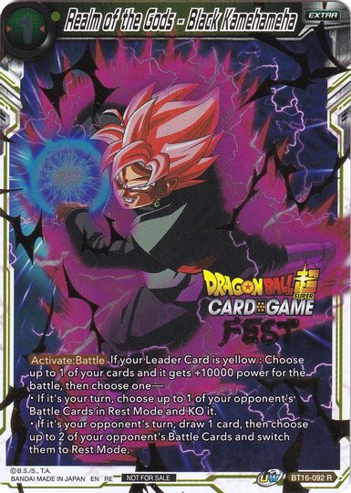 Realm of the Gods - Black Kamehameha (Card Game Fest 2022) (BT16-092) [Tournament Promotion Cards] | Red Riot Games CA