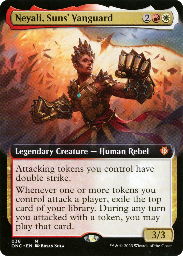 Neyali, Suns' Vanguard (Extended Art) [Phyrexia: All Will Be One Commander] | Red Riot Games CA