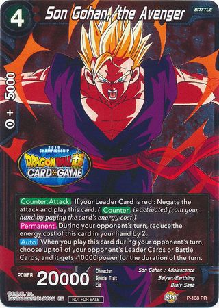 Son Gohan, the Avenger (Championship Final 2019) (P-138) [Tournament Promotion Cards] | Red Riot Games CA