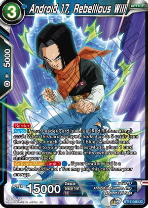 Android 17, Rebellious Will (BT17-046) [Ultimate Squad] | Red Riot Games CA