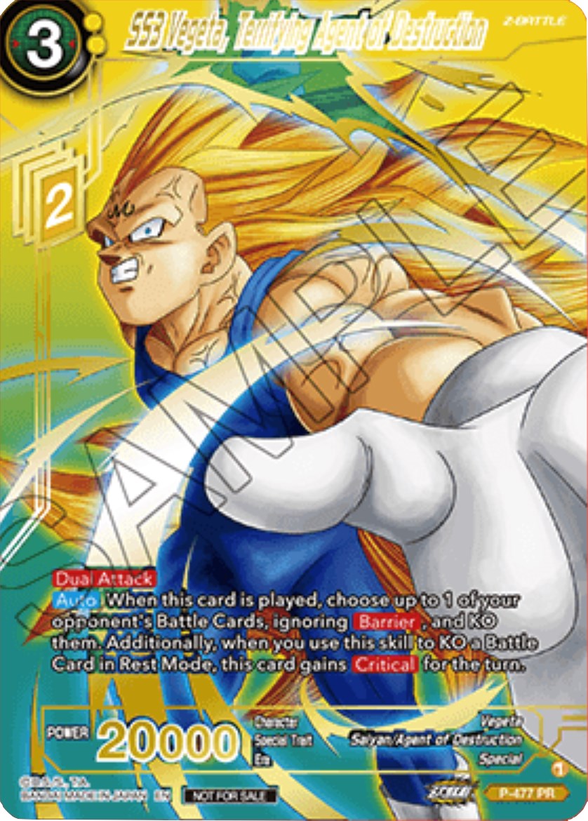 SS3 Vegeta, Terrifying Agent of Destruction (Gold-Stamped) (P-477) [Tournament Promotion Cards] | Red Riot Games CA