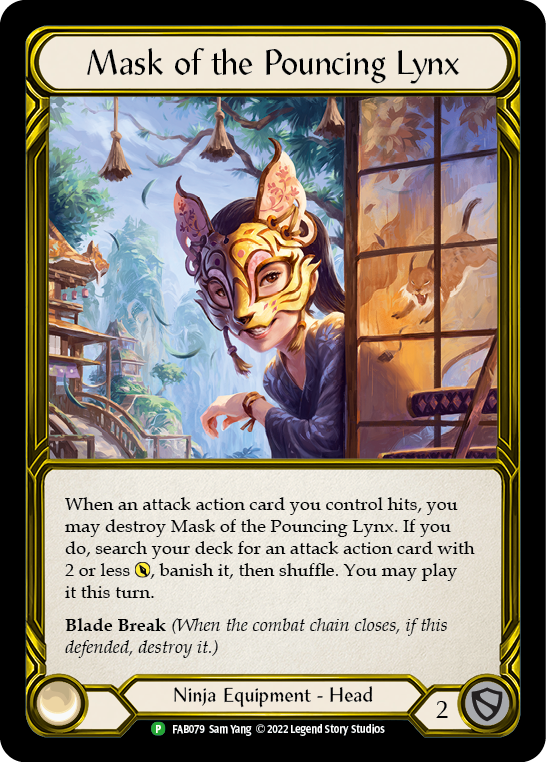Mask of the Pouncing Lynx (Golden) [FAB079] (Promo)  Cold Foil | Red Riot Games CA