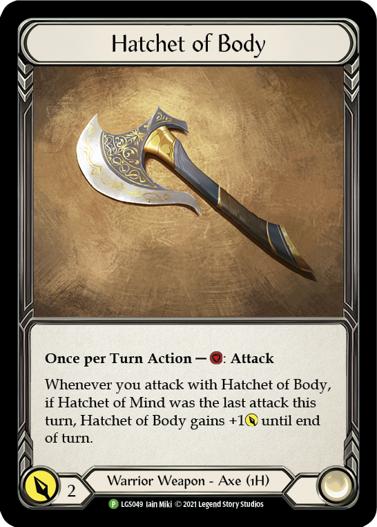 Hatchet of Body [LGS049] (Promo)  Cold Foil | Red Riot Games CA