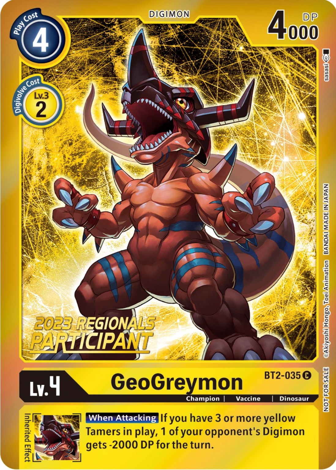 GeoGreymon [BT2-035] (2023 Regionals Participant) [Release Special Booster Promos] | Red Riot Games CA