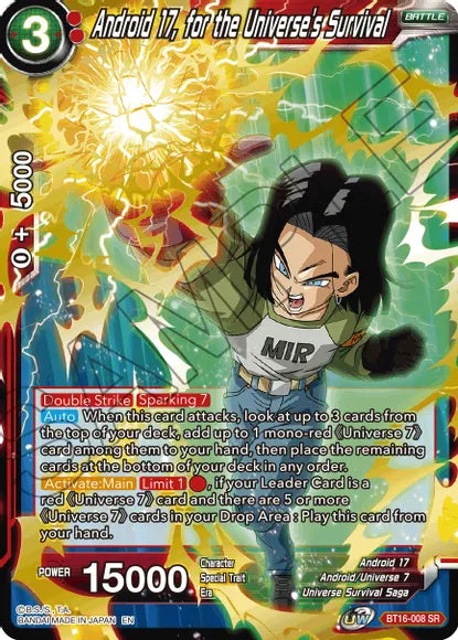 Android 17, for the Universe's Survival (BT16-008) [Realm of the Gods] | Red Riot Games CA