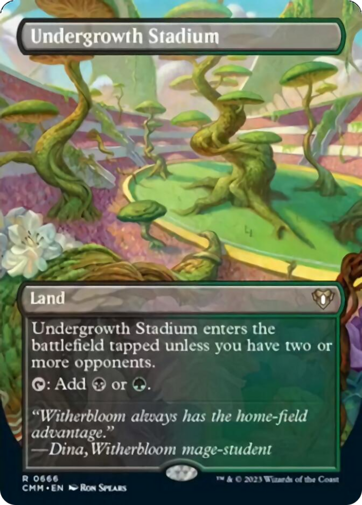 Undergrowth Stadium (Borderless Alternate Art) [Commander Masters] | Red Riot Games CA