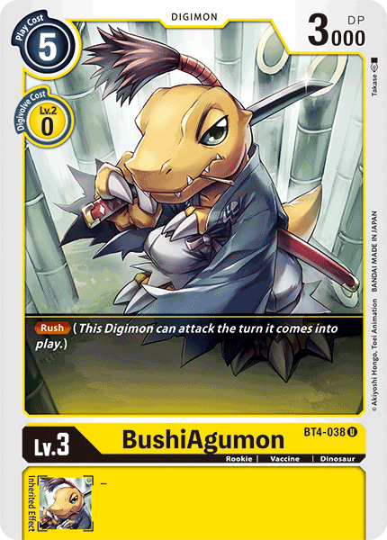 BushiAgumon [BT4-038] [Great Legend] | Red Riot Games CA