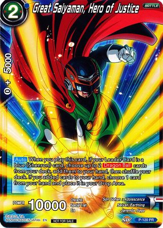 Great Saiyaman, Hero of Justice (Power Booster) (P-120) [Promotion Cards] | Red Riot Games CA