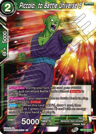 Piccolo, to Battle Universe 6 (BT16-054) [Realm of the Gods] | Red Riot Games CA