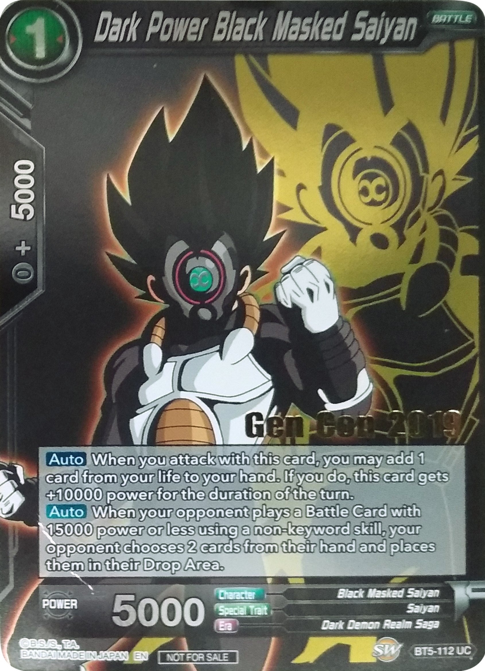 Dark Power Black Masked Saiyan (Gen Con 2019) (BT5-112) [Promotion Cards] | Red Riot Games CA