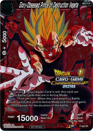 Glory-Obsessed Prince of Destruction Vegeta (P-063) [Tournament Promotion Cards] | Red Riot Games CA