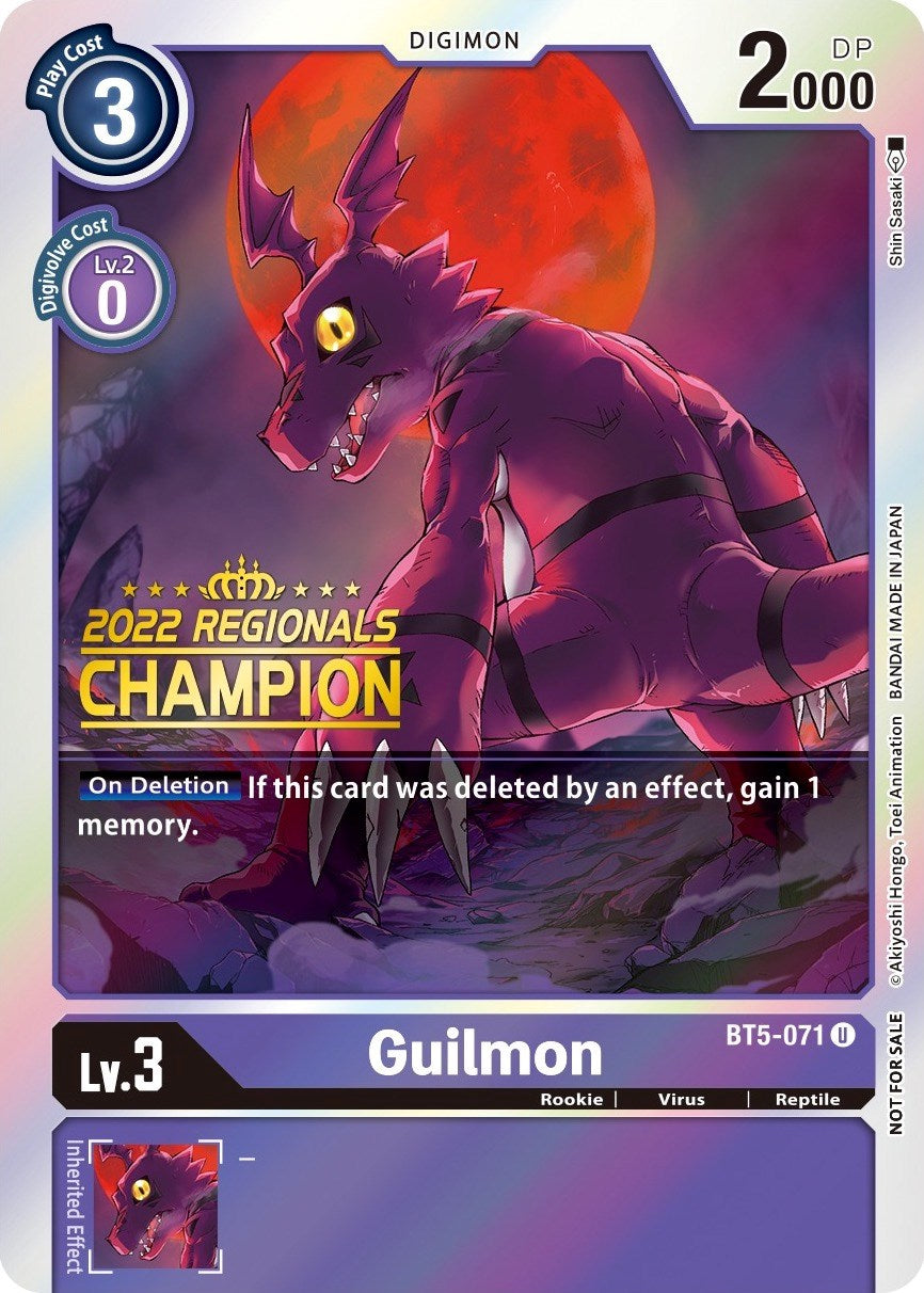 Guilmon [BT5-071] (2022 Championship Offline Regional) (Online Champion) [Battle of Omni Promos] | Red Riot Games CA