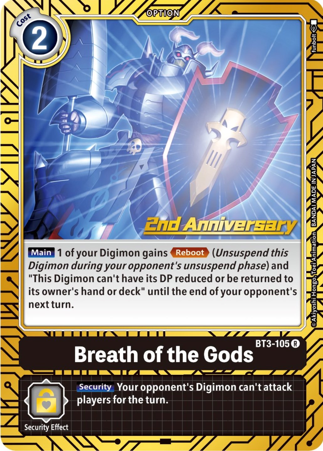 Breath of the Gods [BT3-105] (2nd Anniversary Card Set) [Release Special Booster Promos] | Red Riot Games CA