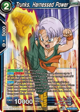 Trunks, Harnessed Power (BT16-033) [Realm of the Gods] | Red Riot Games CA