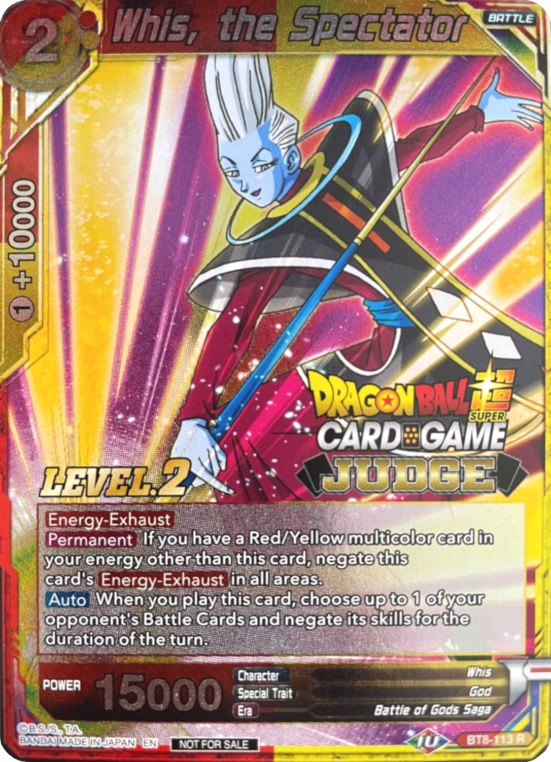 Whis, the Spectator (Level 2) (BT8-113) [Judge Promotion Cards] | Red Riot Games CA