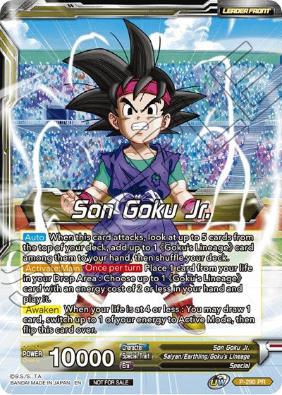 Son Goku Jr. // SS Son Goku Jr., Scion of the Lineage (Gold Stamped) (P-290) [Promotion Cards] | Red Riot Games CA