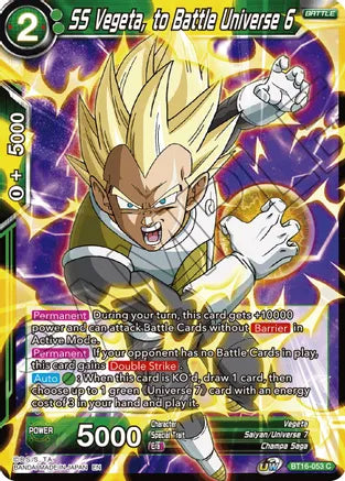 SS Vegeta, to Battle Universe 6 (BT16-053) [Realm of the Gods] | Red Riot Games CA
