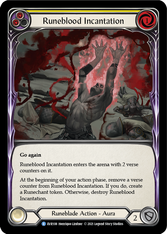 Runeblood Incantation (Yellow) [EVR108] (Everfest)  1st Edition Rainbow Foil | Red Riot Games CA