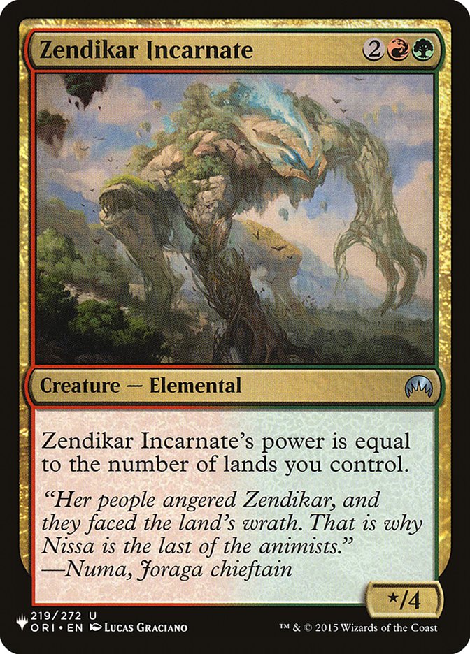 Zendikar Incarnate [The List]