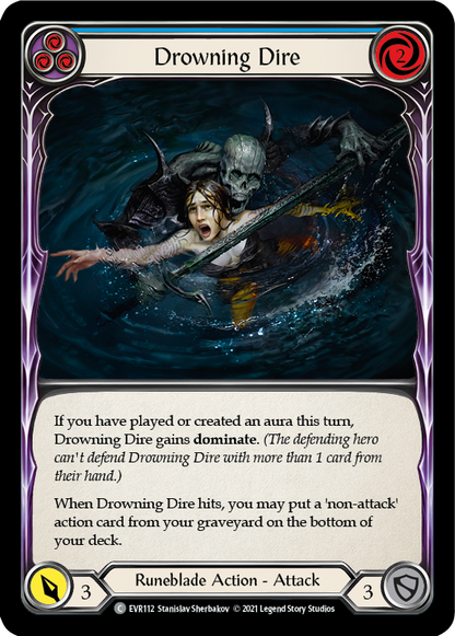 Drowning Dire (Blue) [EVR112] (Everfest)  1st Edition Rainbow Foil