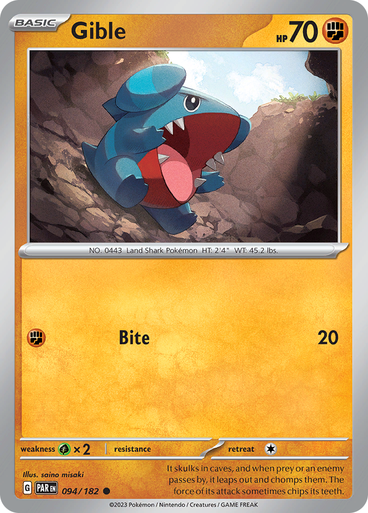 Gible (094/182) [Scarlet & Violet: Paradox Rift] | Red Riot Games CA