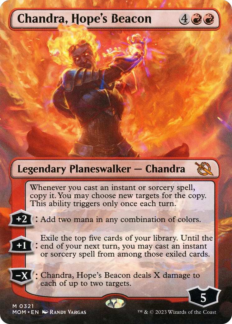 Chandra, Hope's Beacon (Borderless Alternate Art) [March of the Machine] | Red Riot Games CA