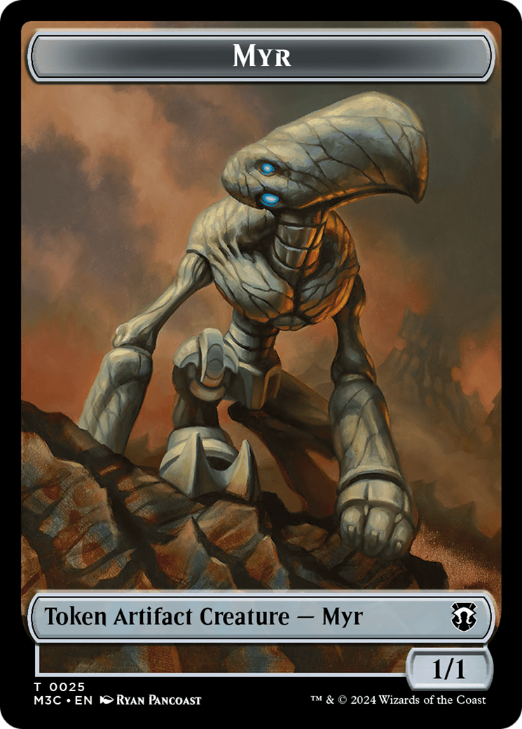 Construct (Ripple Foil) // Myr Double-Sided Token [Modern Horizons 3 Commander Tokens] | Red Riot Games CA