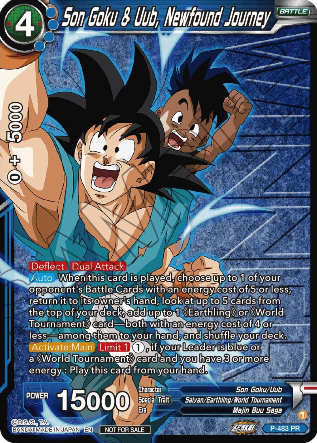 Son Goku & Uub, Newfound Journey (Zenkai Series Tournament Pack Vol.3 Winner) (P-483) [Tournament Promotion Cards] | Red Riot Games CA