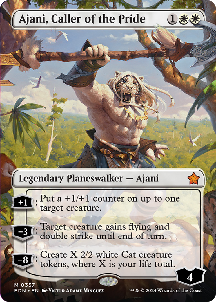 Ajani, Caller of the Pride (Borderless) [Foundations] | Red Riot Games CA