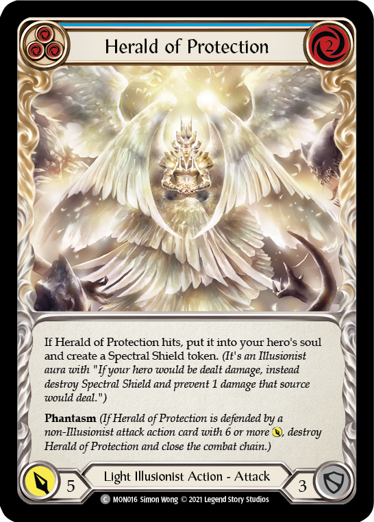Herald of Protection (Blue) [MON016] (Monarch)  1st Edition Normal | Red Riot Games CA