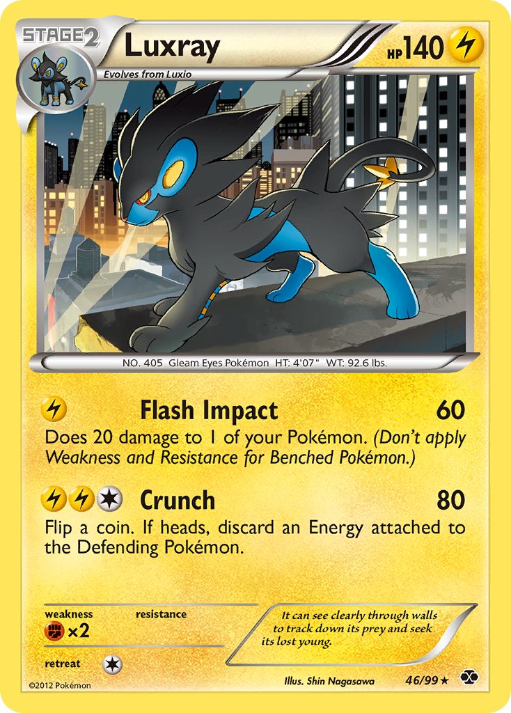 Luxray (46/99) (Cracked Ice Holo) (Blister Exclusive) [Black & White: Next Destinies] | Red Riot Games CA