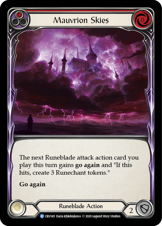 Mauvrion Skies (Red) [CRU145] (Crucible of War)  1st Edition Rainbow Foil | Red Riot Games CA