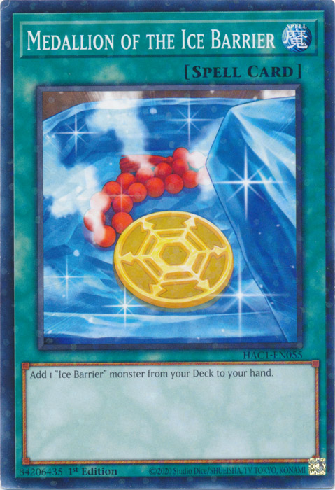 Medallion of the Ice Barrier (Duel Terminal) [HAC1-EN055] Parallel Rare | Red Riot Games CA