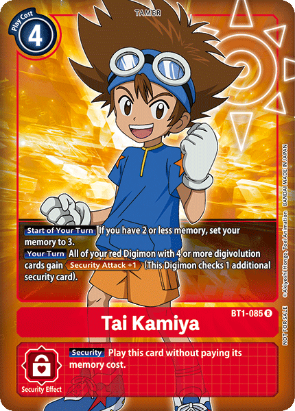 Tai Kamiya [BT1-085] (Buy-A-Box Promo) [Release Special Booster Ver.1.0 Promos] | Red Riot Games CA