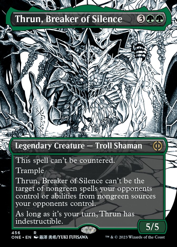 Thrun, Breaker of Silence (Borderless Manga Step-and-Compleat Foil) [Phyrexia: All Will Be One] | Red Riot Games CA