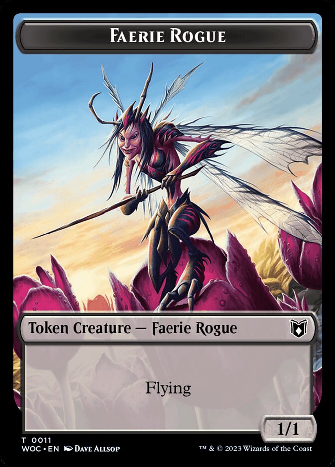 Faerie Rogue // Faerie (0011) Double-Sided Token [Wilds of Eldraine Commander Tokens] | Red Riot Games CA