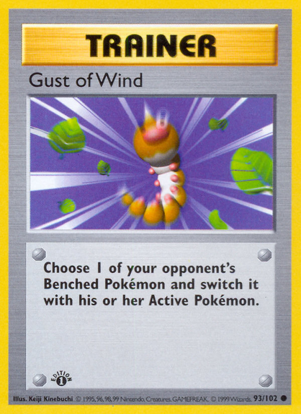 Gust of Wind (93/102) (Shadowless) [Base Set 1st Edition] | Red Riot Games CA