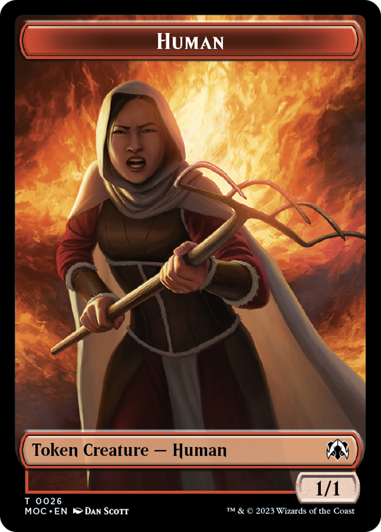 Squid // Human (26) Double-Sided Token [March of the Machine Commander Tokens] | Red Riot Games CA