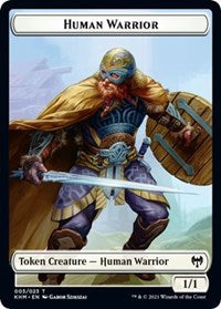 Human Warrior // Spirit Double-Sided Token [Kaldheim Tokens] | Red Riot Games CA