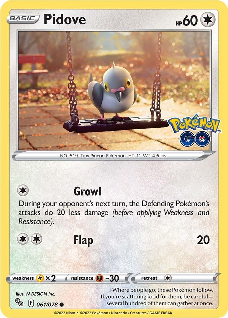 Pidove (061/078) [Pokémon GO] | Red Riot Games CA