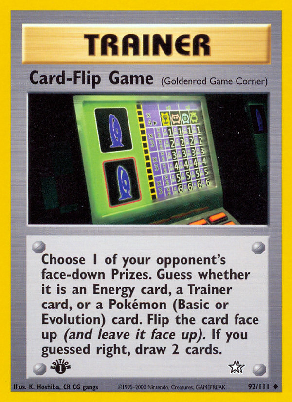 Card-Flip Game (92/111) [Neo Genesis 1st Edition] | Red Riot Games CA