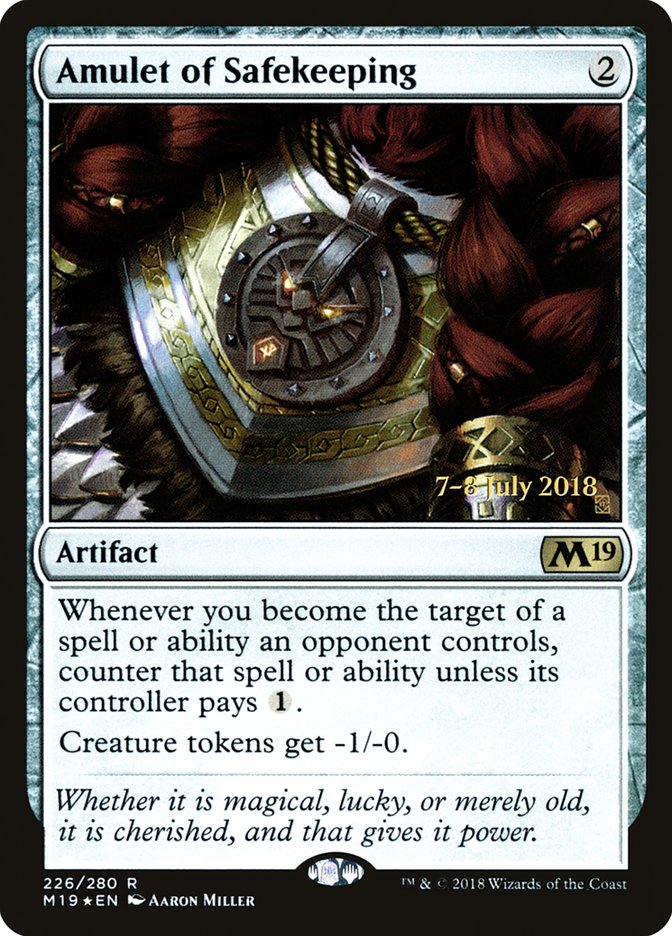 Amulet of Safekeeping [Core Set 2019 Prerelease Promos] | Red Riot Games CA