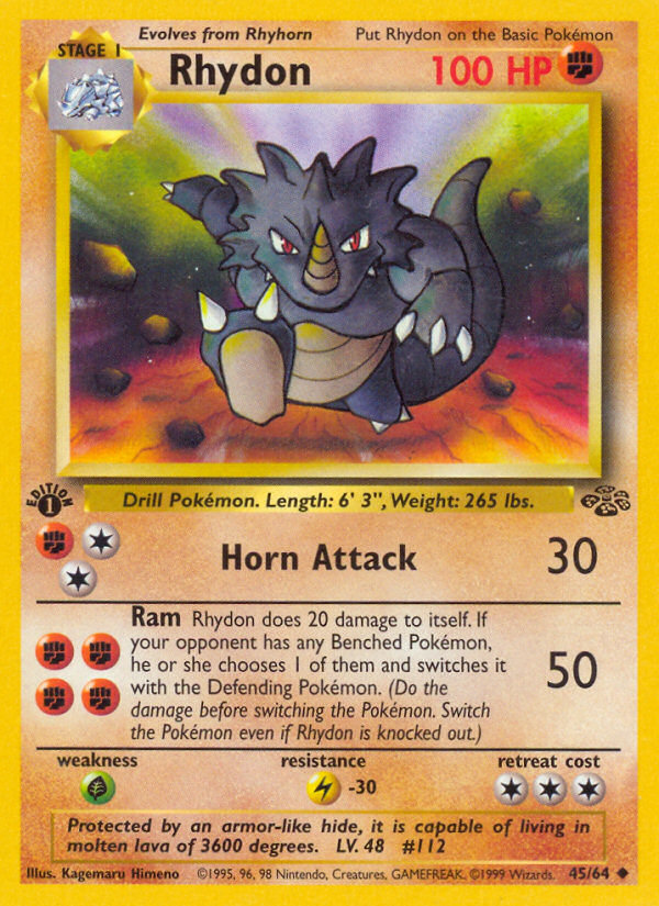 Rhydon (45/64) [Jungle 1st Edition] | Red Riot Games CA