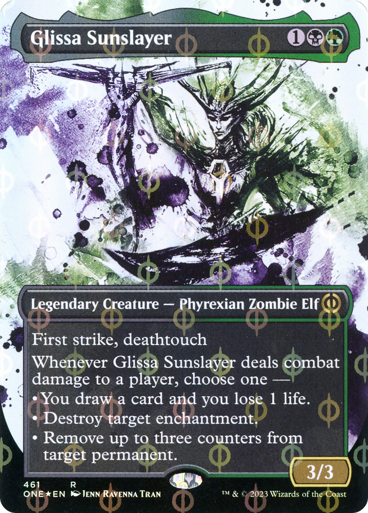 Glissa Sunslayer (Borderless Ichor Step-and-Compleat Foil) [Phyrexia: All Will Be One] | Red Riot Games CA
