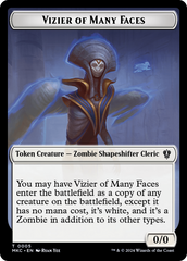 Vizier of Many Faces // Zombie Double-Sided Token [Murders at Karlov Manor Commander Tokens] | Red Riot Games CA