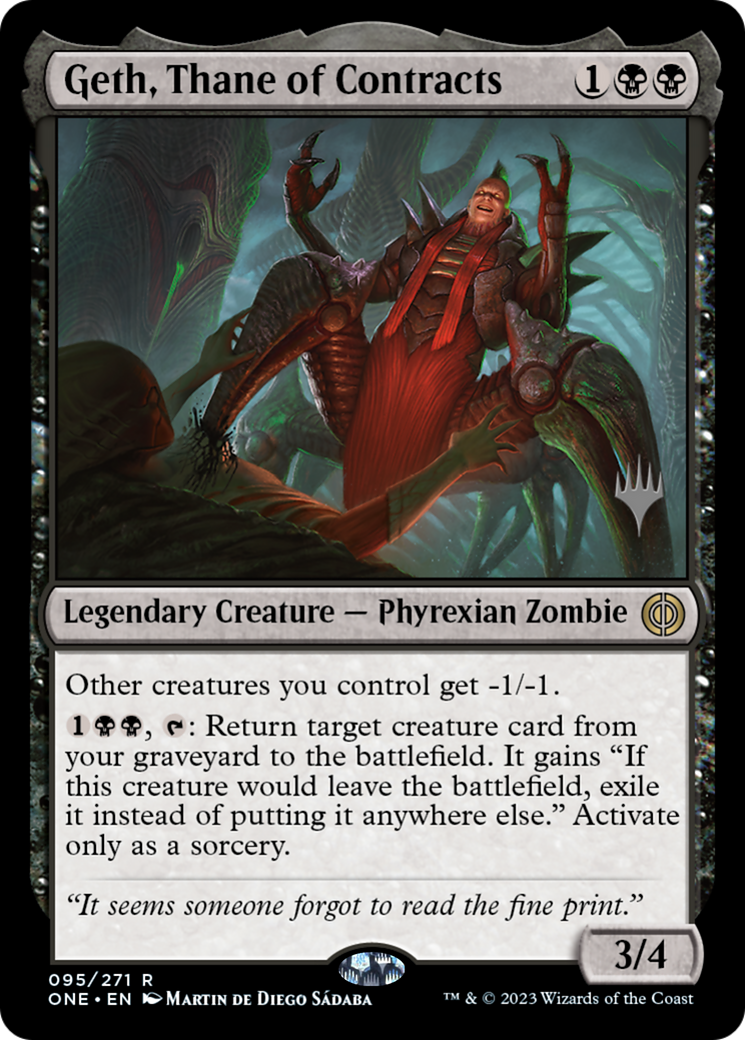 Geth, Thane of Contracts (Promo Pack) [Phyrexia: All Will Be One Promos] | Red Riot Games CA