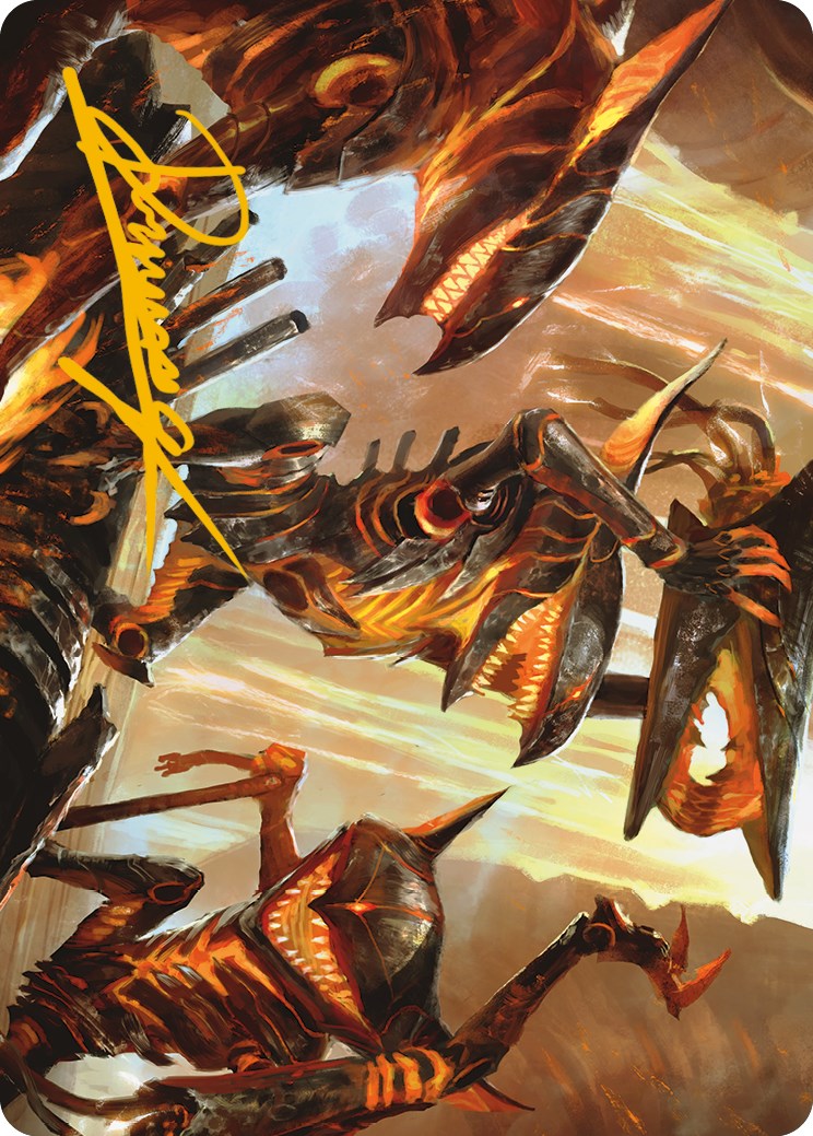 Gleeful Demolition Art Card (Gold-Stamped Signature) [Phyrexia: All Will Be One Art Series] | Red Riot Games CA