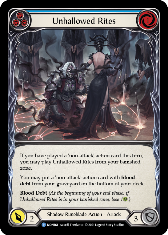 Unhallowed Rites (Blue) [MON161] (Monarch)  1st Edition Normal | Red Riot Games CA